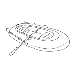 Inflatable Boat Free Coloring Page for Kids