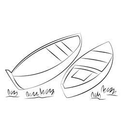 Old Wooden Boats Free Coloring Page for Kids