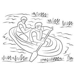 Rafting Boat Free Coloring Page for Kids