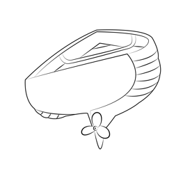 Simple Boat Free Coloring Page for Kids