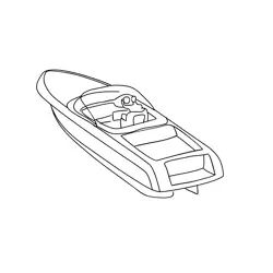 Speed Boat Free Coloring Page for Kids