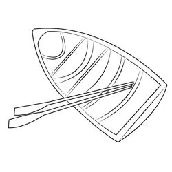Wooden Boat Free Coloring Page for Kids