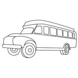 Old Tourism Bus Free Coloring Page for Kids