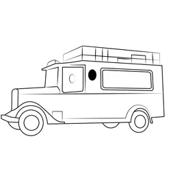 Oldtimer Bus Free Coloring Page for Kids