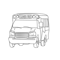 Outside School Bus Free Coloring Page for Kids