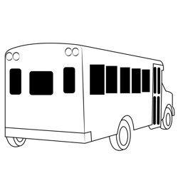 School Bus City Free Coloring Page for Kids