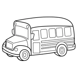 Simple School Bus Shape Free Coloring Page for Kids