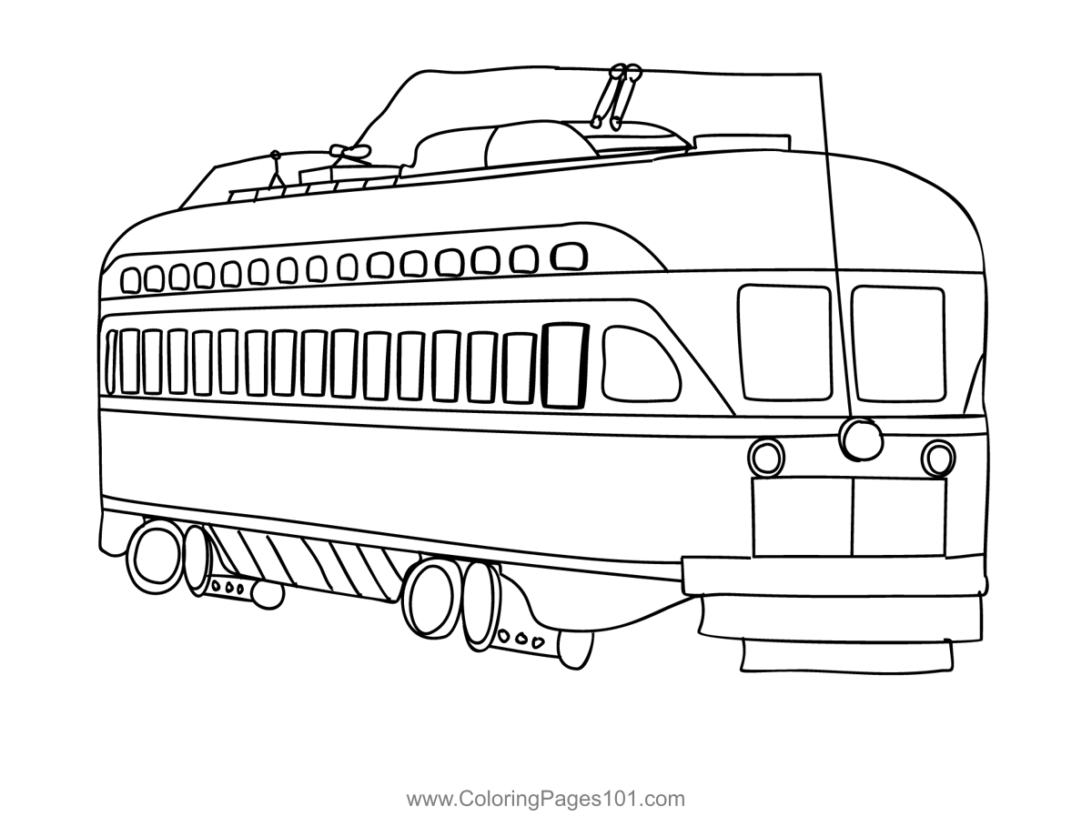 Fleet Street Cable Car Coloring Page for Kids - Free Cable Cars