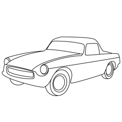 1973 Red Mgb Car Free Coloring Page for Kids