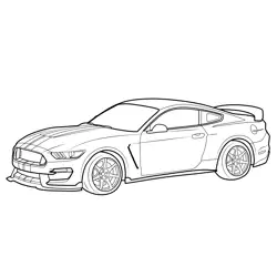 2016 Ford Mustang GT350R Profile Free Coloring Page for Kids