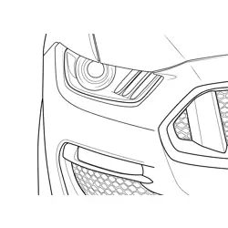 Ford Mustang Headlamp Detail Free Coloring Page for Kids