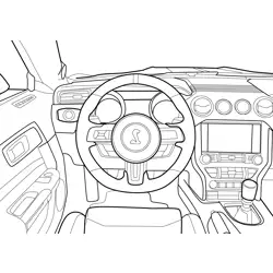 Ford Mustang GT350R Interior Free Coloring Page for Kids