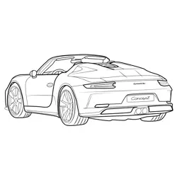 Porsche 911 Speedster Rear Concept Free Coloring Page for Kids