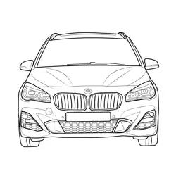 2019 BMW Gran Tourer Front Free Coloring Page for Kids