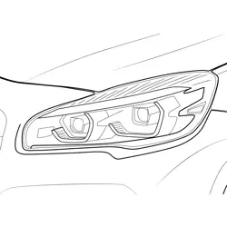 2019 BMW Headlight View Free Coloring Page for Kids