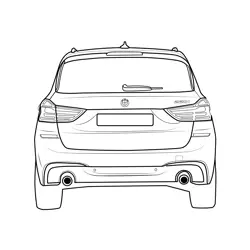 2019 BMW Gran Tourer Rear View Free Coloring Page for Kids