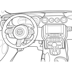 Ford Mustang Bullitt Interior Free Coloring Page for Kids
