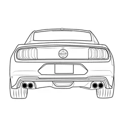 2019 Mustang Bullitt Rear View Free Coloring Page for Kids