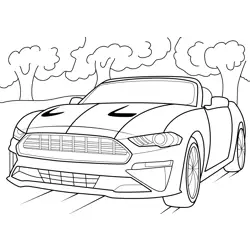 2019 Ford Mustang GT Convertible Free Coloring Page for Kids