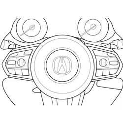 Acura RDX Steering Wheel Console Free Coloring Page for Kids