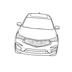 Acura RDX 2019 Front View Free Coloring Page for Kids