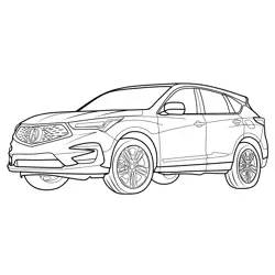 2019 Acura RDX Front View Free Coloring Page for Kids