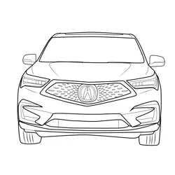 Acura RDX 2019 Front View Free Coloring Page for Kids