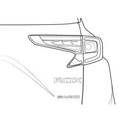 2019 Acura RDX Taillight Detail Free Coloring Page for Kids
