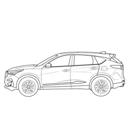 Acura RDX 2019 Side View Free Coloring Page for Kids