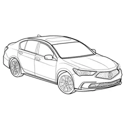 2018 Acura RLX Front View Free Coloring Page for Kids