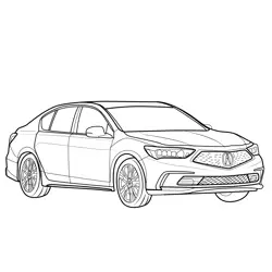 2018 Acura RLX Sedan View Free Coloring Page for Kids
