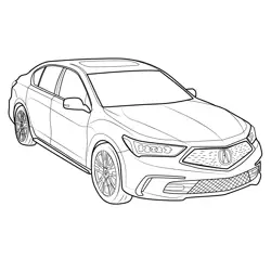 Acura RLX 2018 Sedan View Free Coloring Page for Kids
