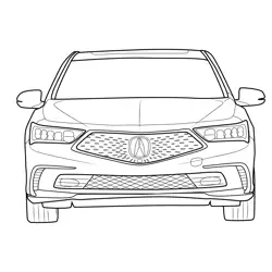 Acura RLX 2018 Front View Free Coloring Page for Kids