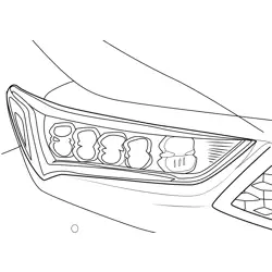 Acura RLX Car Headlight Detail Free Coloring Page for Kids