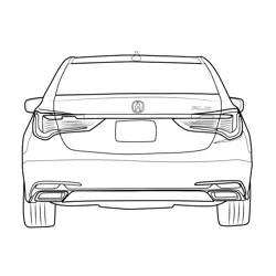 Acura RLX 2018 Rear Profile Free Coloring Page for Kids