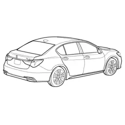 2018 Acura RLX Rear View Free Coloring Page for Kids