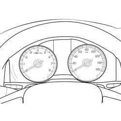 Acura RLX Vehicle Speedometer Free Coloring Page for Kids