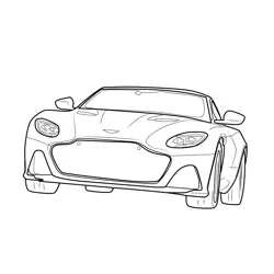 Aston Martin DBS Superleggera Outlines Free Coloring Page for Kids
