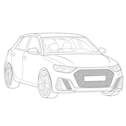 Audi A1 Sportback Hatchback Free Coloring Page for Kids
