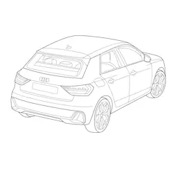 Audi A1 Sportback Hatchback Free Coloring Page for Kids