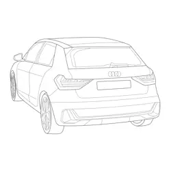 2019 Audi A1 Sportback View Free Coloring Page for Kids