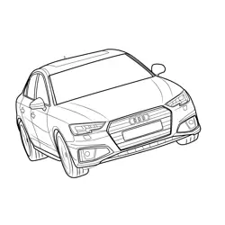 Audi A4 2019 Automobile Free Coloring Page for Kids