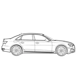 2019 Audi A4 Sedan View Free Coloring Page for Kids