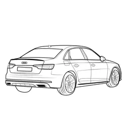 2019 Audi A4 Rear View Free Coloring Page for Kids