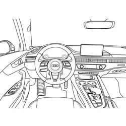 Audi A4 Car Interior Free Coloring Page for Kids