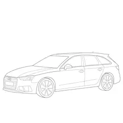Audi A4 Avant Car Free Coloring Page for Kids