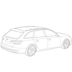 Audi A4 Avant Vehicle View Free Coloring Page for Kids
