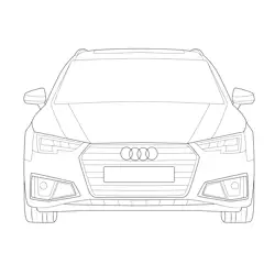 Audi A4 Avant 2019 Vehicle Free Coloring Page for Kids