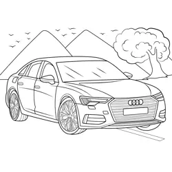 Audi A6 2019 Sedan Free Coloring Page for Kids