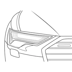 Audi A6 Headlight Detail Free Coloring Page for Kids